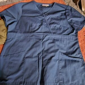 Navy Blue Scrub Top
